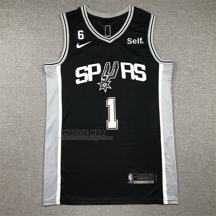 Maglia
 Victor Wembanyama NO 1 San Antonio Spurs Icon 2022-23 Nero
